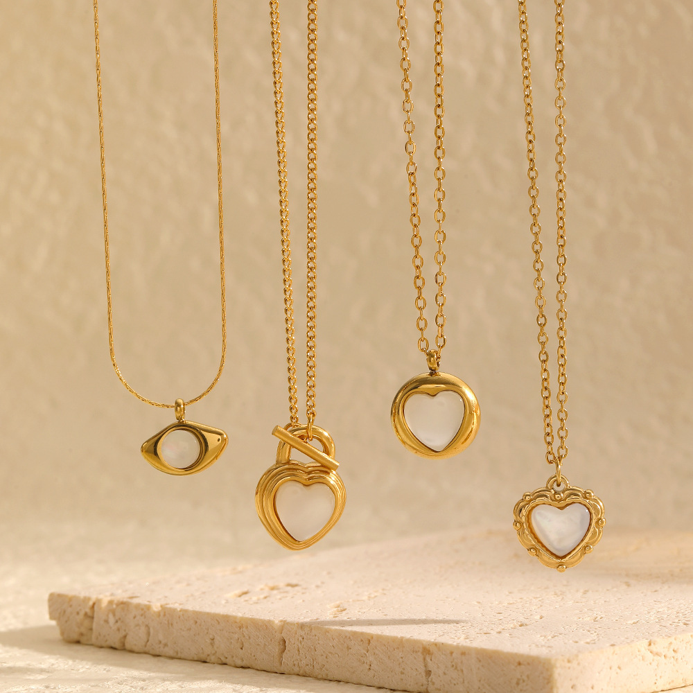 1 Piece Simple Series ins style Geometric Stainless Steel  Gold Color Women's Pendant Necklaces h5 